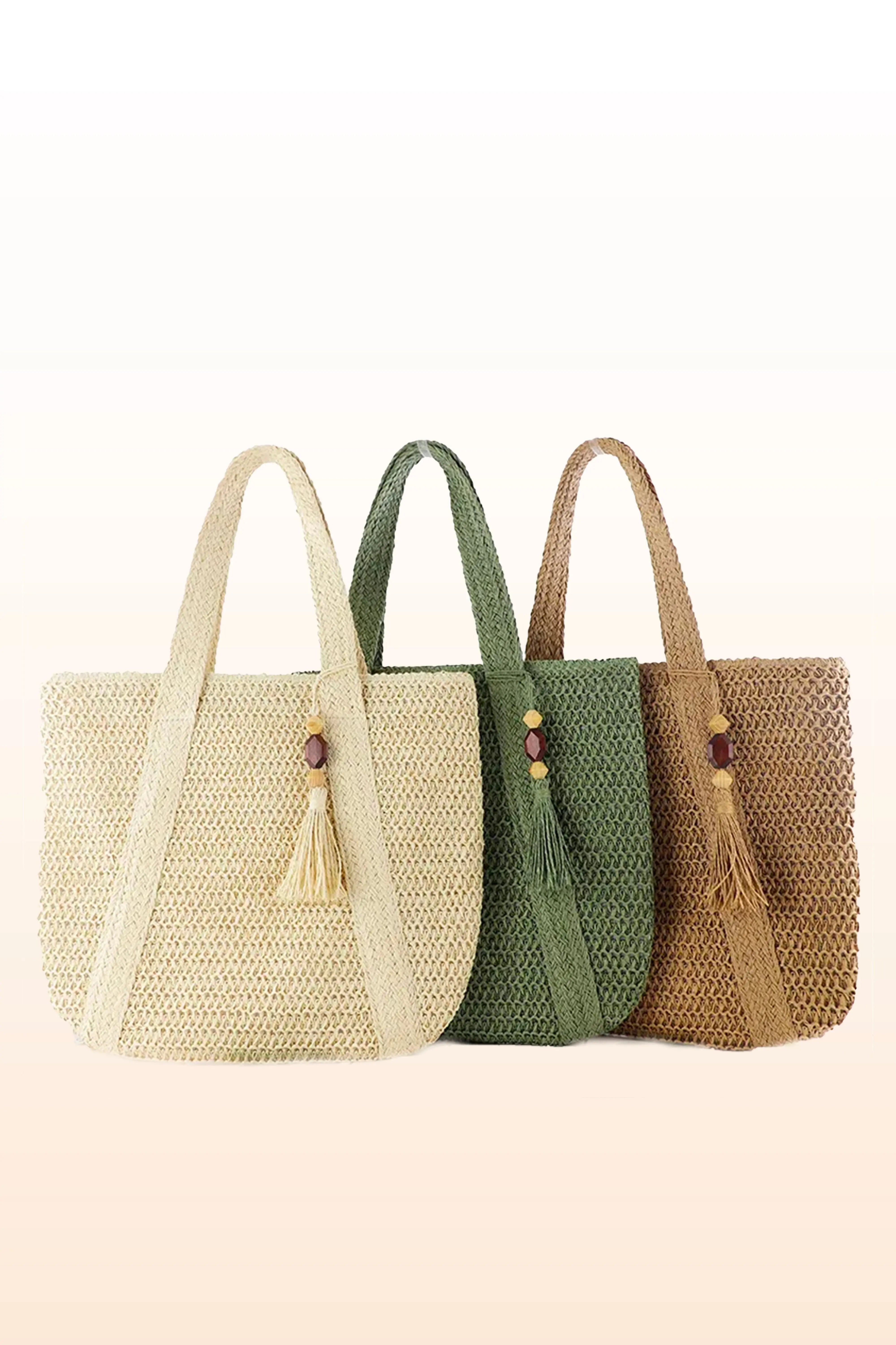 Retro Chic Crochet Beach Tote SandSet