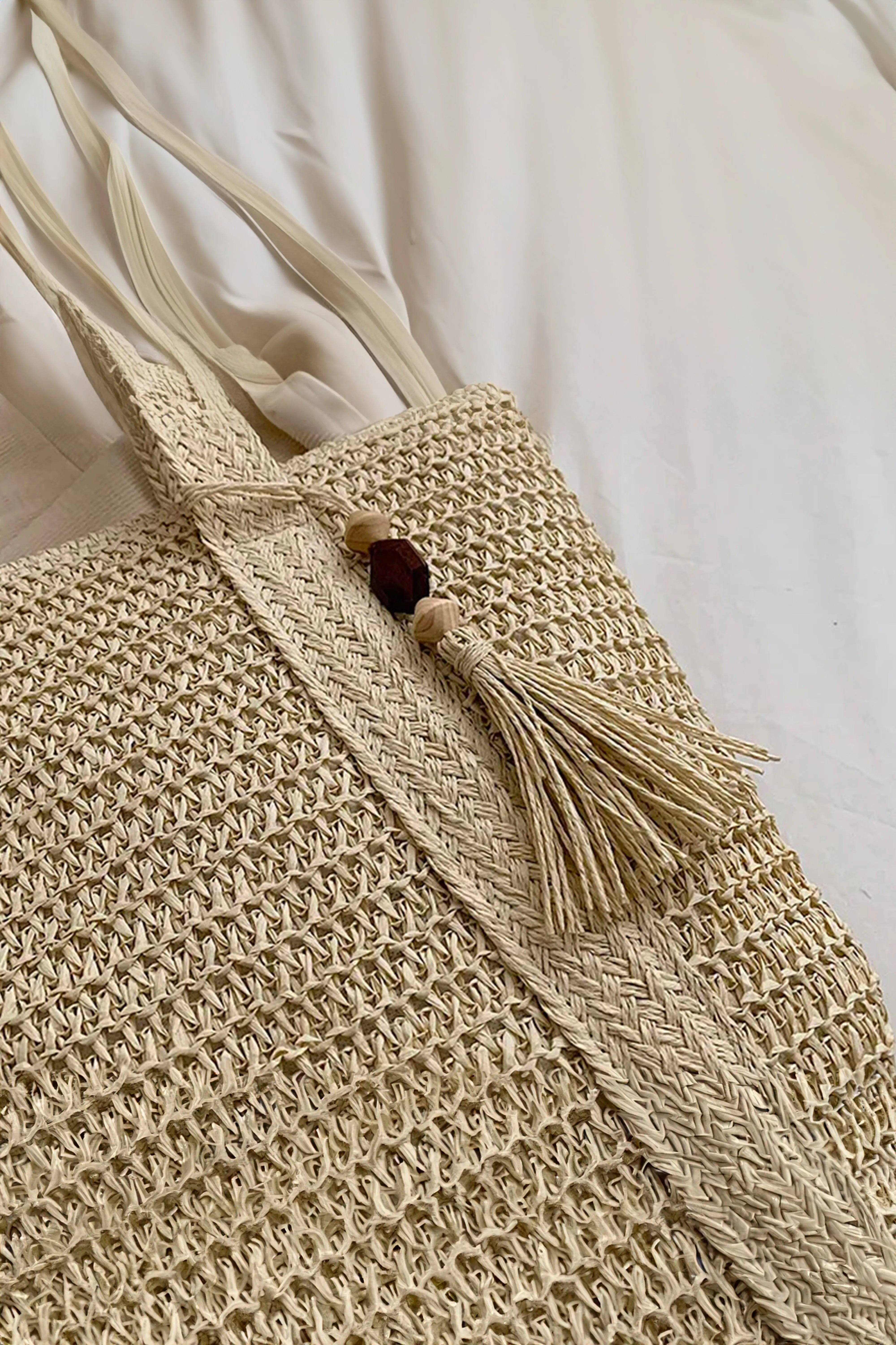 Retro Chic Crochet Beach Tote SandSet